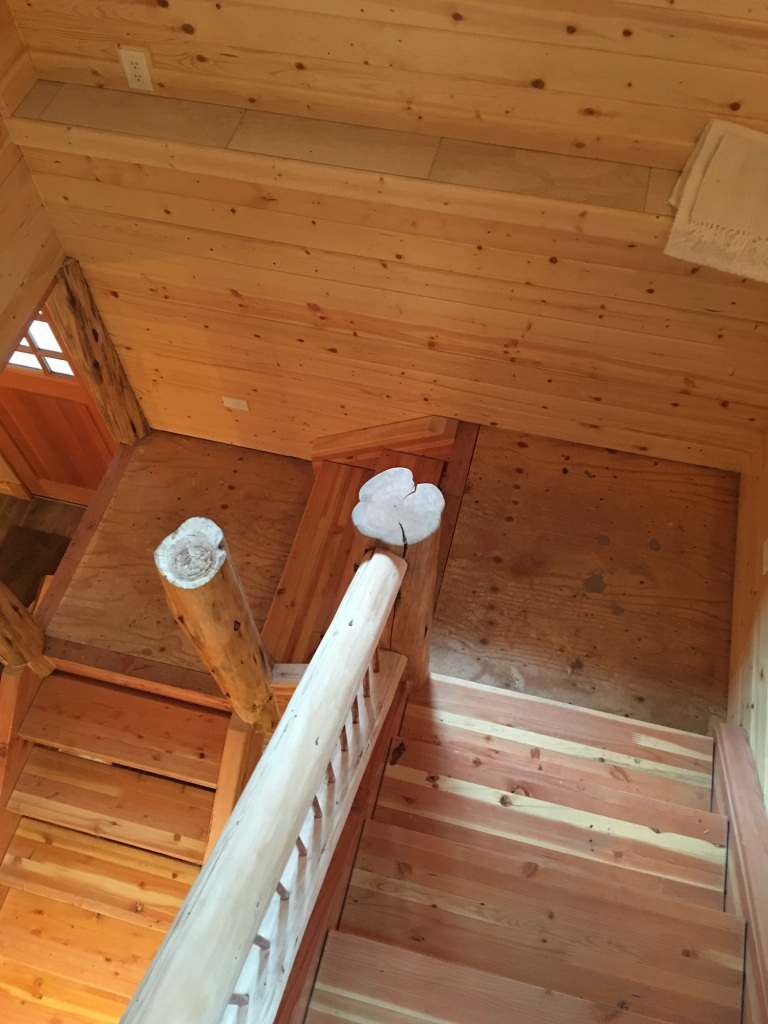 A picture of the Meier Cabin staircase