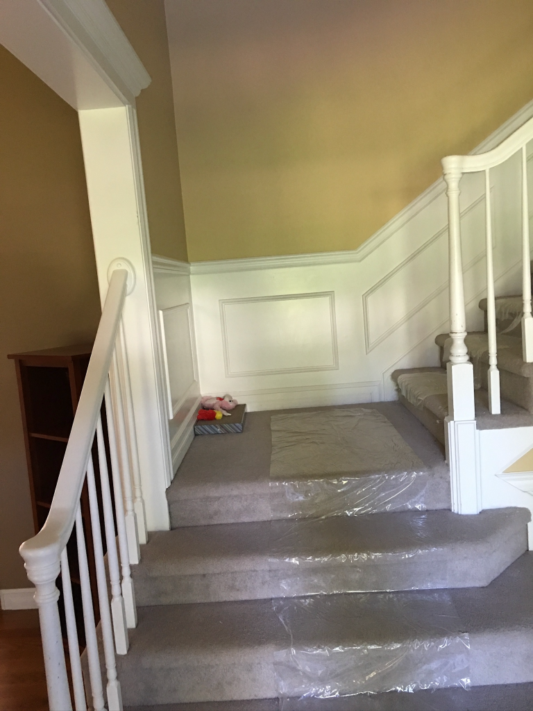 The Wallace Craftsman Stairs started with carpeted stairs. 