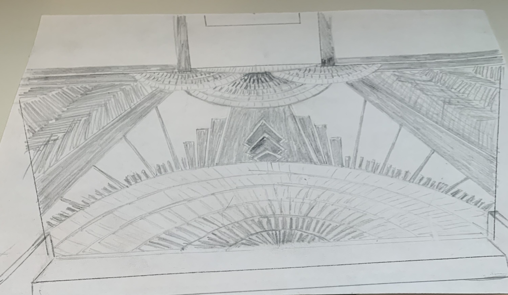 A drawing of an Art Deco custom hardwood floor in Magnolia, Seattle.